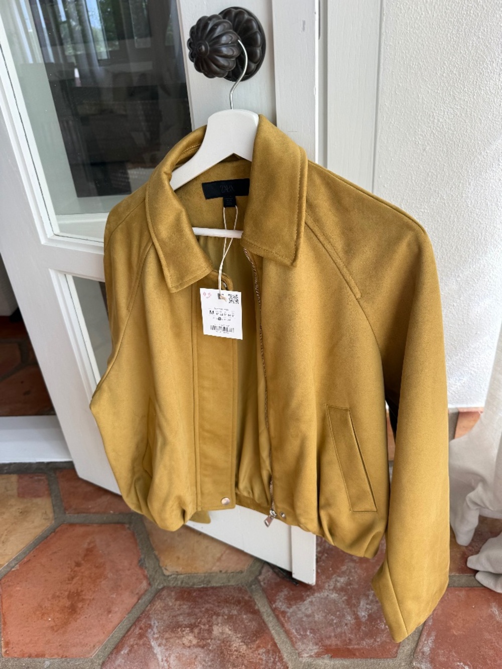 Zara suede bomber jacket